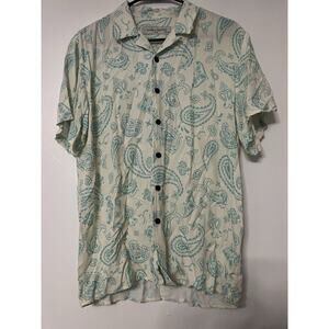 Maison Article Paisley Button Up Bandana Blue Mens Size Medium
